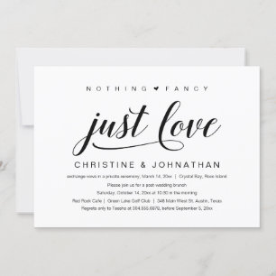 Nichts Besonderes, nur Liebe, Hochzeits-Elopement- Einladung