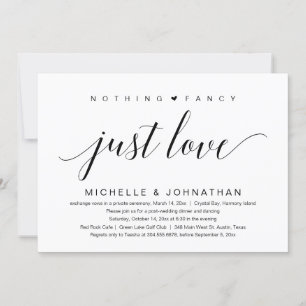 Nichts Besonderes, nur Liebe, Hochzeits-Elopement Einladung