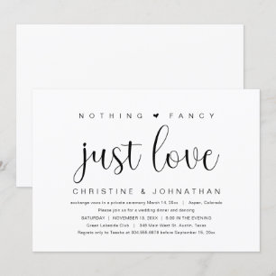 Nichts Besonderes, nur Liebe, Hochzeits-Elopement- Einladung