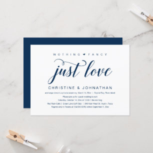 Nichts Besonderes, nur Liebe, Hochzeits-Elopement- Einladung