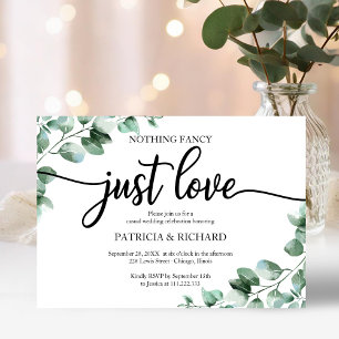 Nichts Besonderes, nur Liebe Hochzeitsempfang Grün Einladung