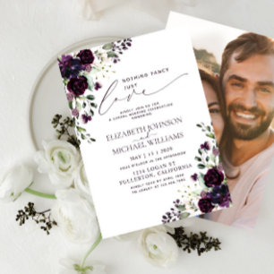 Nichts Besonderes Nur Liebe Lila Foto Hochzeit Einladung
