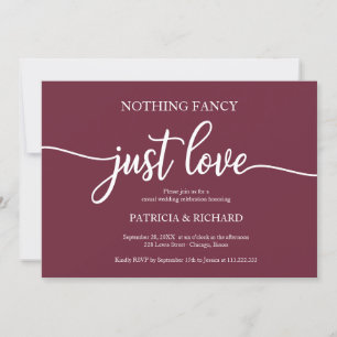 Nichts Besonderes, nur Liebe, lockere Hochzeit Bur Einladung