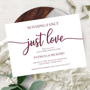 Nichts Besonderes, nur Liebe, lockere Hochzeit Bur Einladung