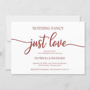 Nichts Besonderes, nur Liebe, lockere Hochzeit Ter Einladung