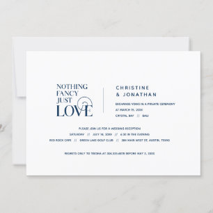 Nichts Besonderes, nur Liebe, Marineblau, Elopemen Einladung