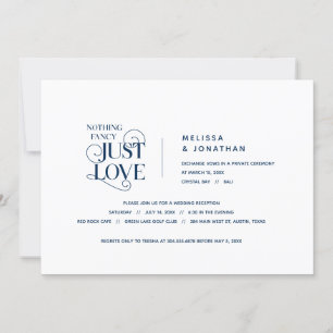 Nichts Besonderes, nur Liebe, Marineblau, Hochzeit Einladung