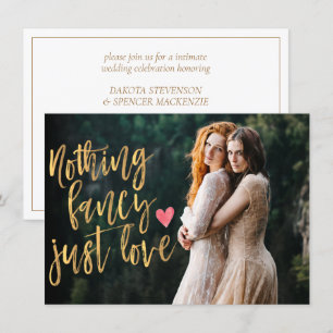 Nichts Besonderes, nur Liebe   Mikro-Hochzeitsfoto Einladung