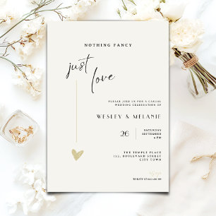 Nichts Besonderes, nur Liebe Minimale Hochzeitsein Einladung