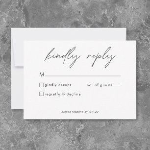 Nichts Besonderes, nur Liebe Minimalistische Hochz RSVP Karte
