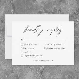 Nichts Besonderes, nur Liebe Minimalistische Hochz RSVP Karte