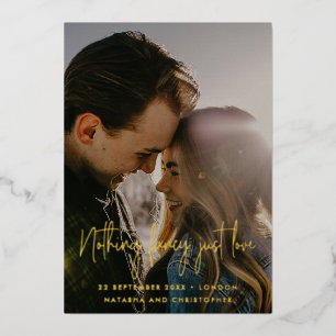 Nichts Besonderes, Nur Liebe QR Foto Hochzeit Term Folieneinladung