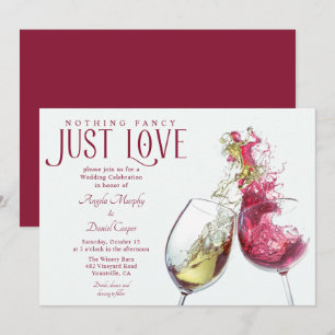 Nichts Besonderes, nur Liebe Rotwein-Hochzeit Einladung