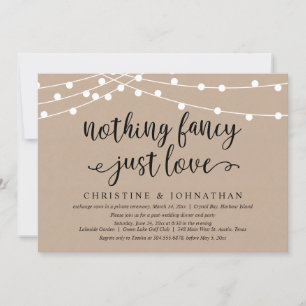 Nichts Besonderes, nur Liebe, rustikale Hochzeitsf Einladung