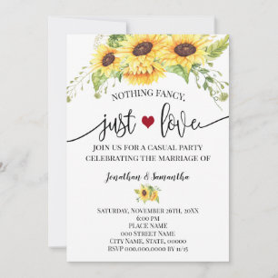 Nichts Besonderes, nur Liebe Sonnenblumen-Elopemen Save The Date