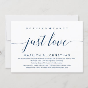 Nichts Besonderes, nur Liebe, stilvolle Hochzeitsf Einladung