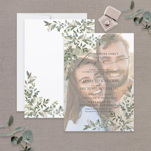 Nichts Besonderes Nur Liebe Vellum Eukalyptus Foto Einladung