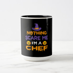 Nichts erschreckt mich, ich bin ein Koch Lustige Zweifarbige Tasse