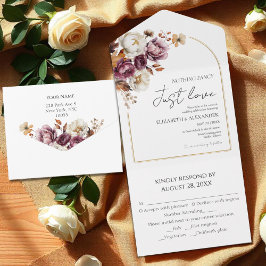 Nichts Extravagant | Hochzeit im Herbst der Burgun All In One Einladung