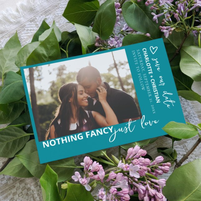 Nichts Extravagant, nur die Retro-Liebe Save The Date (Nothing Fancy Just Love Minimalist Wedding Save the date from Ricaso. Mix & Match wedding collection)