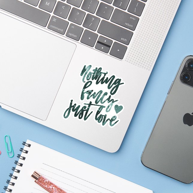 Nichts Extravagant nur Liebe | Aquamarin Green Scr Aufkleber (Laptop mit iPhone)