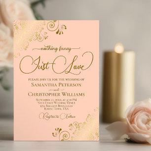 Nichts Extravagant nur Liebe Coral Peach & Gold Ho Einladung