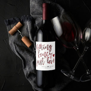 Nichts Extravagant nur Liebe Dark Crimson Red We Weinetikett