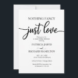 Nichts Extravagant nur Liebe, die weiß zurückklebe Einladung<br><div class="desc">Nichts Extravagant,  nur Liebe,  die die Einladung mit weißem Rücken verkleidet</div>