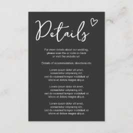 Nichts Extravagant, nur Liebe einfacher QR-Code Begleitkarte