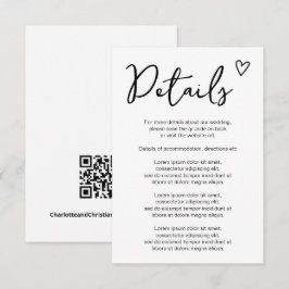 Nichts Extravagant, nur Liebe einfacher QR-Code Begleitkarte
