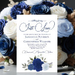 Nichts Extravagant nur Liebe Elegante blaue Rose H Einladung<br><div class="desc">Diese wunderschöne Hochzeitseinladung umfasst eine Reihe von handgemalten Rose in staubblauen, marinösen und indigofarbenen Tönen, Eukalyptus-Blätter und Gartengrün. Die Überschrift ist in extravaganter Schrift geschrieben und lautet: Nichts Extravagant, Just Liebe. Diese Einladung ist die perfekte Kombination aus Moderne und Zeitlos - sowohl elegant als auch skurril - und ist somit...</div>