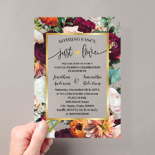 Nichts Extravagant, nur Liebe Elopement Wine Navy Acryleinladungen