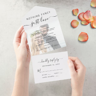 Nichts Extravagant nur Liebe Foto Hochzeit Empfang All In One Einladung
