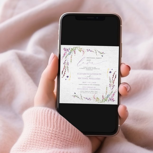 Nichts Extravagant nur Liebe Foto Lässig Hochzeit  Einladung (Von Creator hochgeladen)