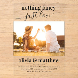 Nichts Extravagant nur Liebe FotoWedding Acryleinladungen