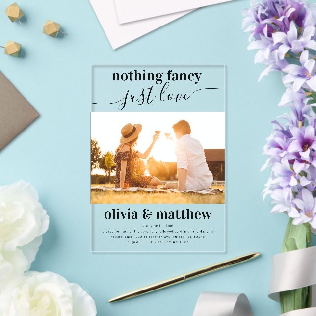 Nichts Extravagant nur Liebe FotoWedding Acryleinladungen (In Situ (Hochzeit))