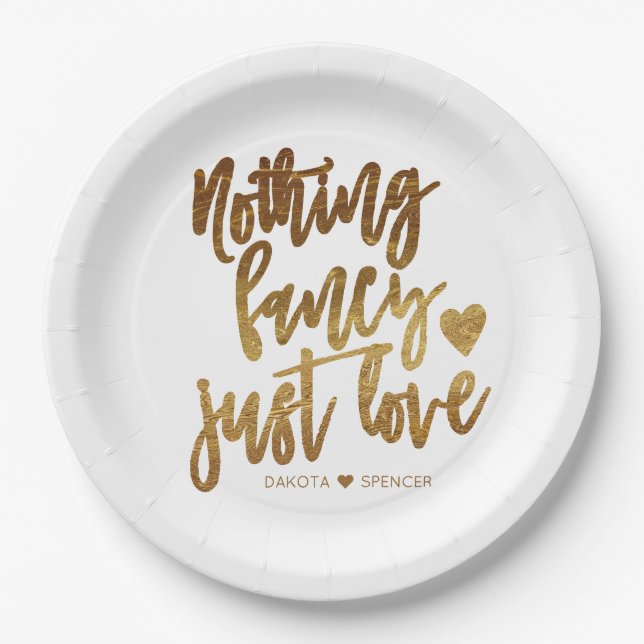Nichts Extravagant nur Liebe | Gold Heart Micro We Pappteller (Vorderseite)