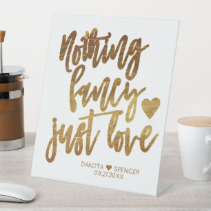 Nichts Extravagant nur Liebe Gold Heart Micro We Sockelschild