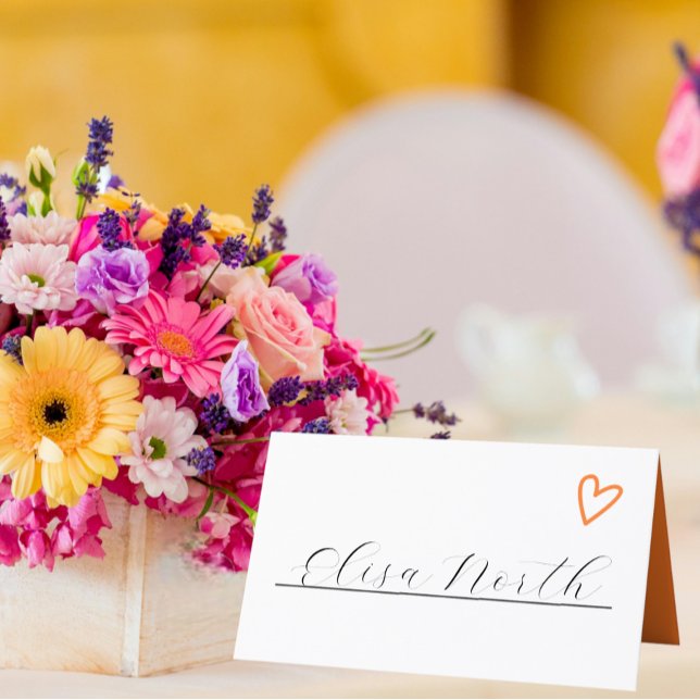 Nichts Extravagant nur Liebe Groovy 70er Retro Wed Platzkarte (Nothing Fancy Just Love Groovy 70s Retro Wedding Place Cards from Ricaso. Handwritten by you)