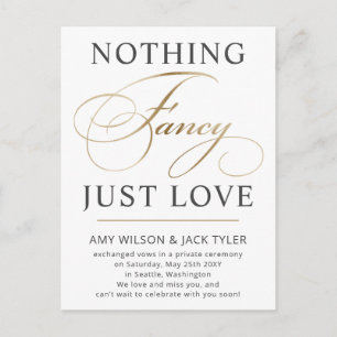 Nichts Extravagant nur Liebe Hochzeit Ankündigung  Postkarte