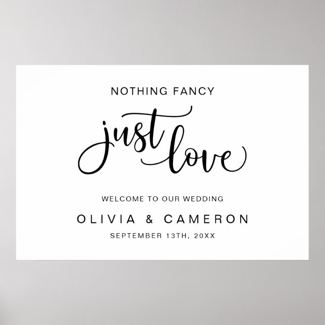 Nichts Extravagant nur Liebe Hochzeit Begrüßungsze Poster (Vorne)