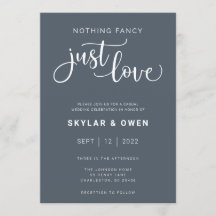 Nichts Extravagant nur Liebe Hochzeit Einladung
