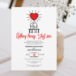 Nichts Extravagant nur Liebe Hochzeit Einladung
