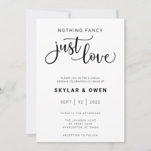 Nichts Extravagant nur Liebe Hochzeit Einladung