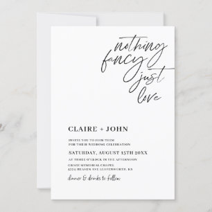 Nichts Extravagant nur Liebe Hochzeit Einladung
