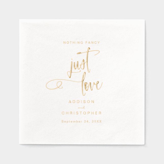 Nichts Extravagant nur Liebe Hochzeit Gold Servietten Mit Folie (Vorderseite)