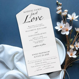 Nichts Extravagant nur Liebe | Hochzeit in einem All In One Einladung