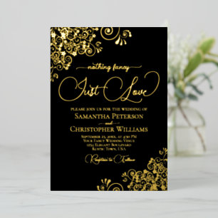 Nichts Extravagant nur Liebe Hochzeit klassisches  Folieneinladung