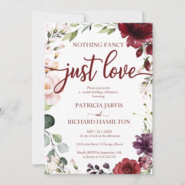 Nichts Extravagant nur Liebe Hochzeit rustikalen C Einladung (Vorderseite)