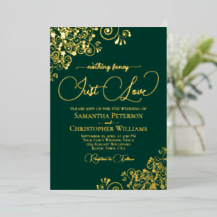 Nichts Extravagant nur Liebe Hochzeit Smaragdgrün  Folieneinladung